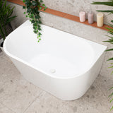 Avalon 1300mm Back to Wall Freestanding Bath, Gloss White