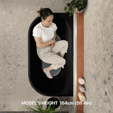 Avalon 1300mm Back to Wall Freestanding Bath, Matte Black
