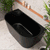Avalon 1300mm Back to Wall Freestanding Bath, Matte Black