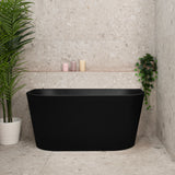 Avalon 1300mm Back to Wall Freestanding Bath, Matte Black