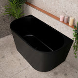 Avalon 1300mm Back to Wall Freestanding Bath, Matte Black