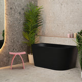 Avalon 1300mm Back to Wall Freestanding Bath, Matte Black