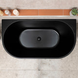 Avalon 1300mm Back to Wall Freestanding Bath, Matte Black