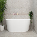 Avalon 1300mm Back to Wall Freestanding Bath, Matte White