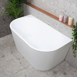 Avalon 1300mm Back to Wall Freestanding Bath, Matte White