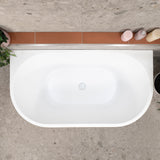 Avalon 1300mm Back to Wall Freestanding Bath, Matte White