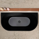 Avalon 1400mm Back to Wall Freestanding Bath, Matte Black
