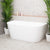 Avalon 1600mm Back to Wall Freestanding Bath, Gloss White