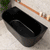 Avalon 1500mm Back to Wall Freestanding Bath, Matte Black