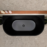 Avalon 1500mm Back to Wall Freestanding Bath, Matte Black