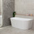 Avalon 1600mm Back to Wall Freestanding Bath, Gloss White