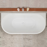 Avalon 1600mm Back to Wall Freestanding Bath, Gloss White