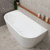 Avalon 1600mm Back to Wall Freestanding Bath, Matte White