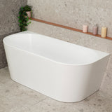 Avalon 1600mm Back to Wall Freestanding Bath, Matte White