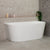 Avalon 1600mm Back to Wall Freestanding Bath, Matte White