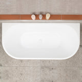 Avalon 1600mm Back to Wall Freestanding Bath, Matte White