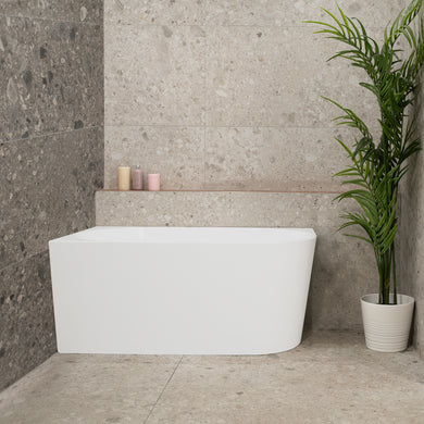 Avalon 1300mm Left Corner Freestanding Bath, Gloss White