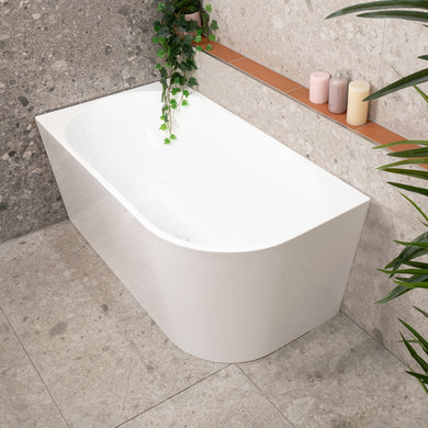 Avalon 1300mm Left Corner Freestanding Bath, Gloss White