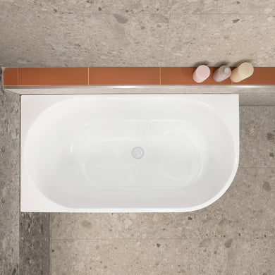 Avalon 1300mm Left Corner Freestanding Bath, Gloss White