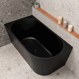Avalon 1300mm Left Corner Freestanding Bath, Matte Black