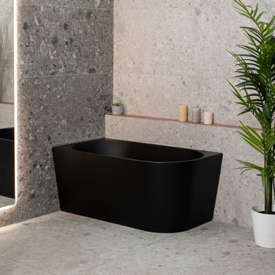Avalon 1300mm Left Corner Freestanding Bath, Matte Black