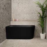 Avalon 1300mm Left Corner Freestanding Bath, Matte Black