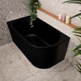 Avalon 1300mm Left Corner Freestanding Bath, Matte Black