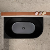 Avalon 1300mm Left Corner Freestanding Bath, Matte Black