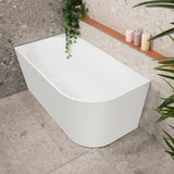 Avalon 1300mm Left Corner Freestanding Bath, Matte White