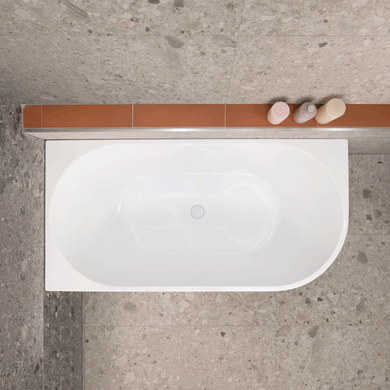 **CLEARANCE STOCK Avalon 1400mm Left Corner Freestanding Bath, Matte White