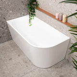 Avalon 1400mm Left Corner Freestanding Bath, Gloss White
