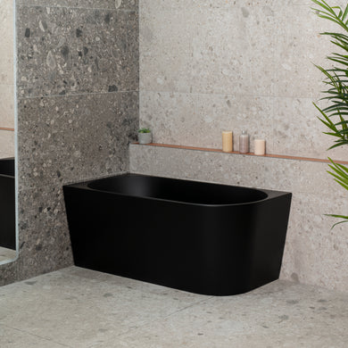 Avalon 1400mm Left Corner Freestanding Bath, Matte Black