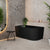 Avalon 1400mm Left Corner Freestanding Bath, Matte Black