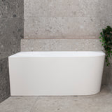 Avalon 1400mm Left Corner Freestanding Bath, Matte White