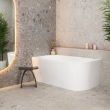 **CLEARANCE STOCK Avalon 1500mm Left Corner Freestanding Bath, Gloss White