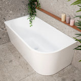 Avalon 1500mm Left Corner Freestanding Bath, Gloss White