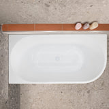 **CLEARANCE STOCK Avalon 1500mm Left Corner Freestanding Bath, Gloss White