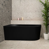 Avalon 1500mm Left Corner Freestanding Bath, Matte Black