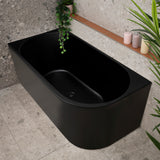 Avalon 1500mm Left Corner Freestanding Bath, Matte Black