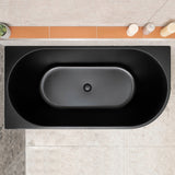 Avalon 1500mm Left Corner Freestanding Bath, Matte Black