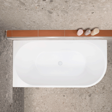 **CLEARANCE STOCK Avalon 1500mm Left Corner Freestanding Bath, Gloss White