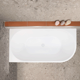 Avalon 1500mm Left Corner Freestanding Bath, Matte White
