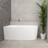 Avalon 1500mm Left Corner Freestanding Bath, Matte White