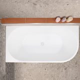 Avalon 1500mm Left Corner Freestanding Bath, Matte White