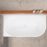 **CLEARANCE STOCK Avalon 1500mm Left Corner Freestanding Bath, Matte White
