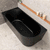 Avalon 1600mm Left Corner Freestanding Bath, Matte Black