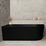 Avalon 1700mm Left Corner Freestanding Bath, Matte Black