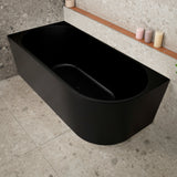 Avalon 1700mm Left Corner Freestanding Bath, Matte Black
