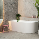 Avalon 1700mm Left Corner Freestanding Bath, Matte White