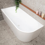 **CLEARANCE STOCK Avalon 1700mm Left Corner Freestanding Bath, Matte White
